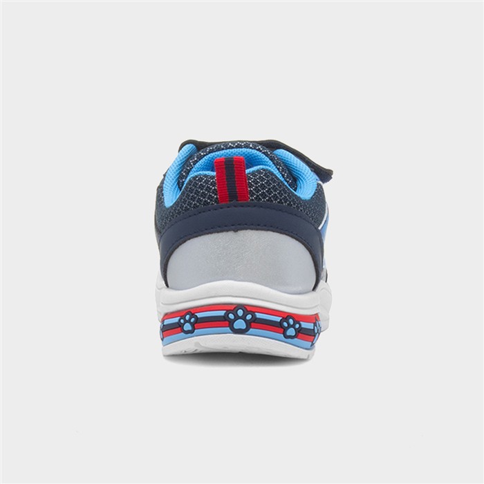Kids Navy Easy Fasten Light Up Trainer