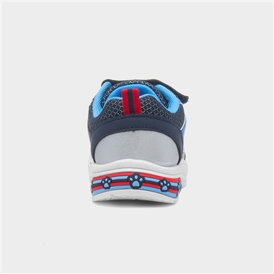 Kids Navy Easy Fasten Light Up Trainer