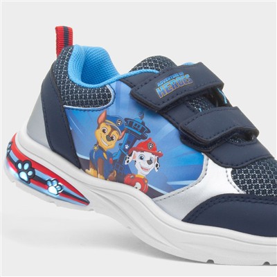 Kids Navy Easy Fasten Light Up Trainer
