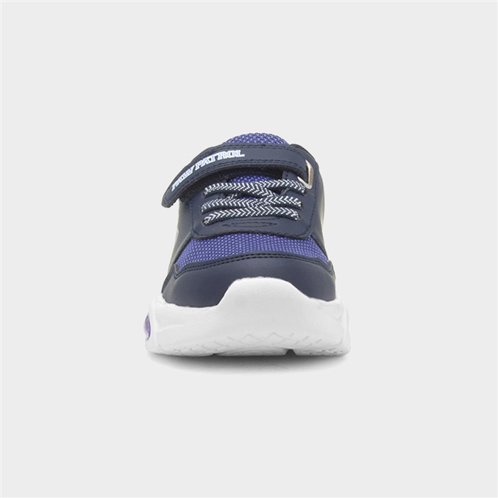 Kids Blue Light Up Easy Fasten Trainer