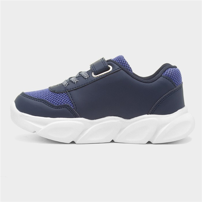 Kids Blue Light Up Easy Fasten Trainer