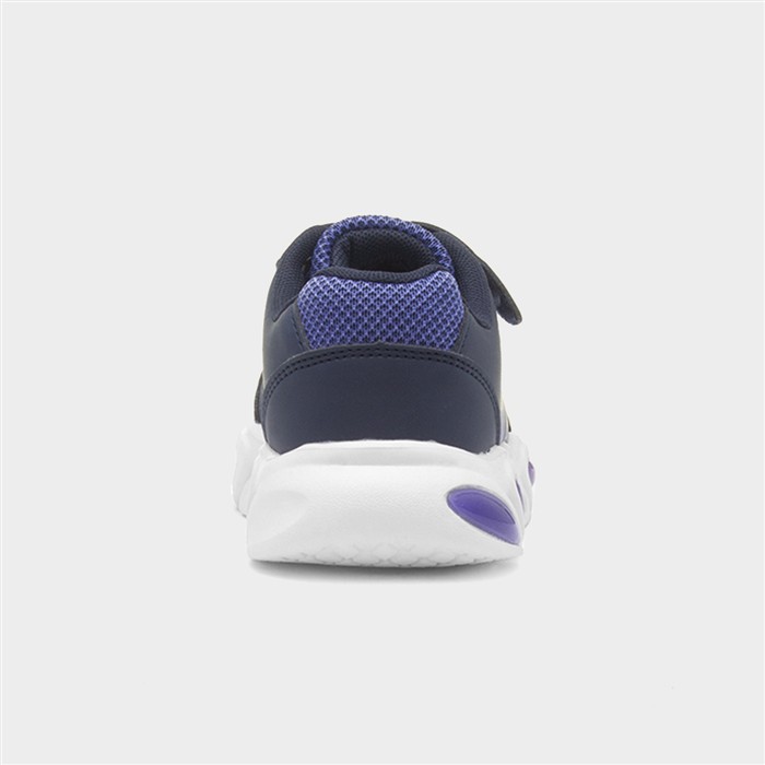 Kids Blue Light Up Easy Fasten Trainer