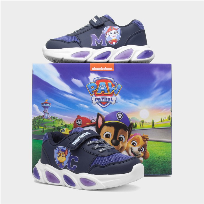Kids Blue Light Up Easy Fasten Trainer