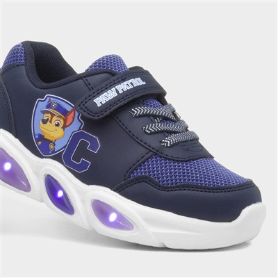 Kids Blue Light Up Easy Fasten Trainer