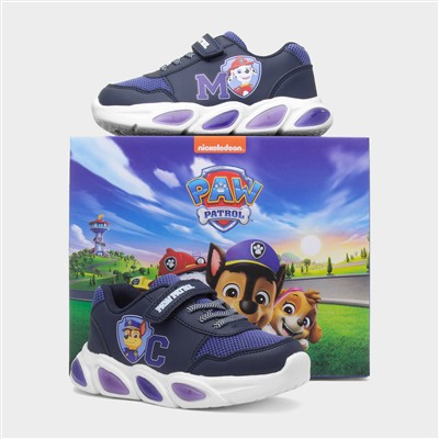 Kids Blue Light Up Easy Fasten Trainer