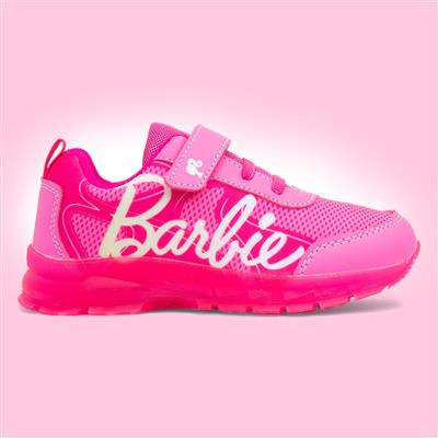 Kids Pink Easy Fasten Light Up Trainer