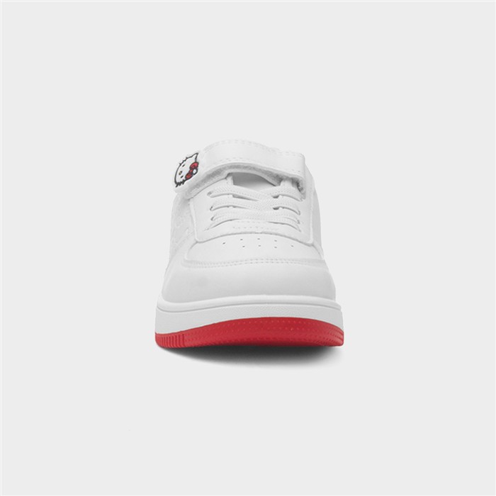 Kids White Easy Fasten Trainer