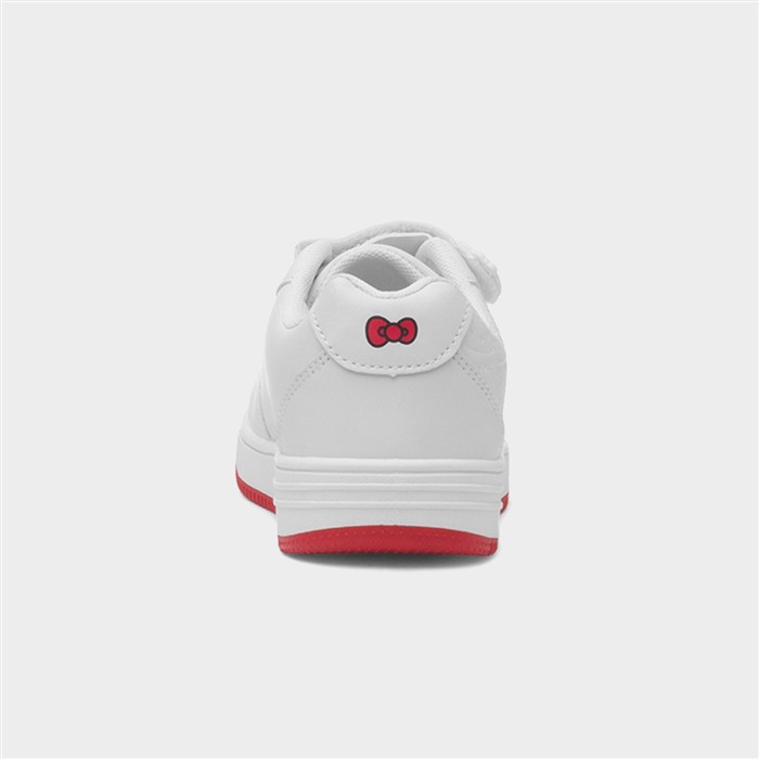 Kids White Easy Fasten Trainer