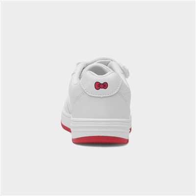 Kids White Easy Fasten Trainer