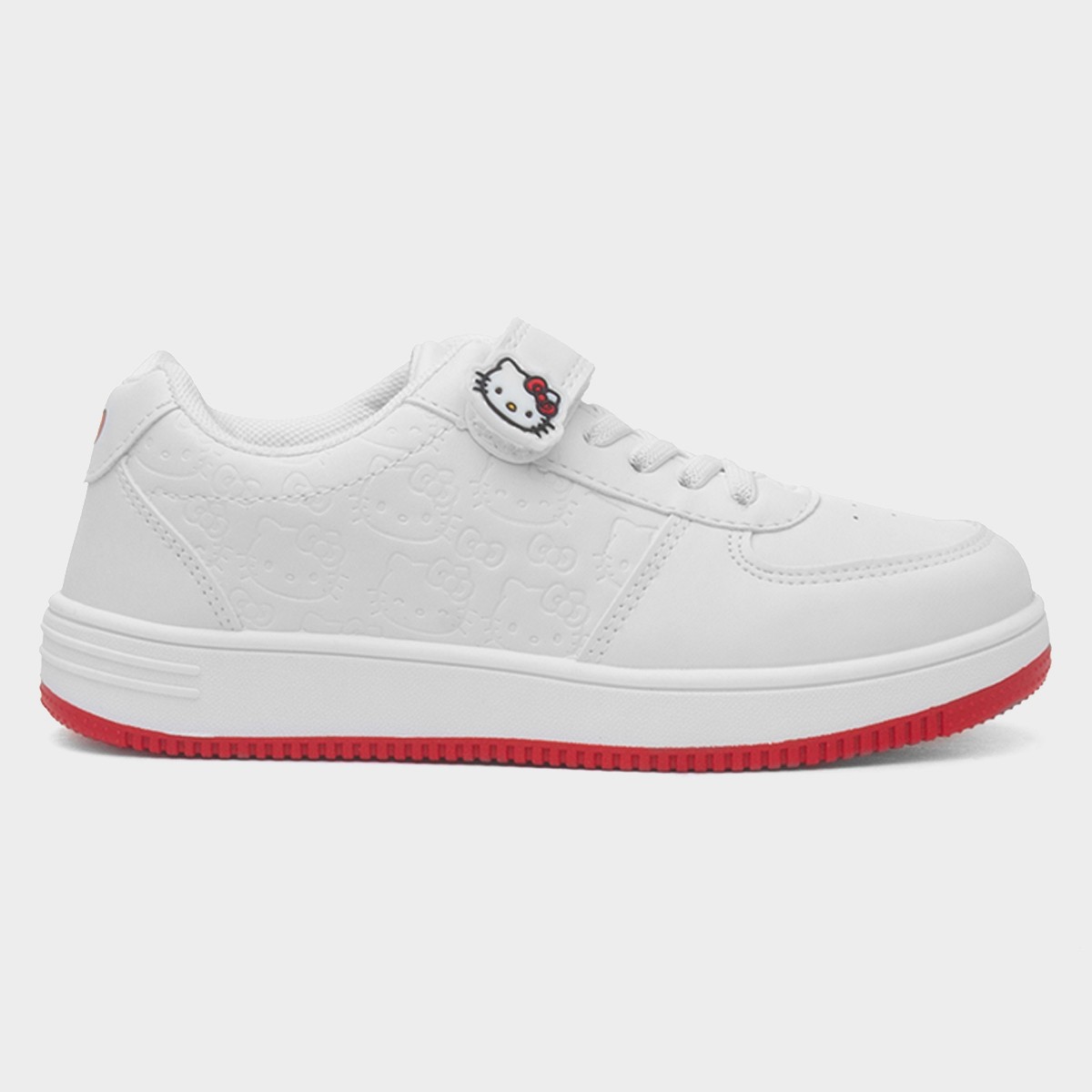 Kids White Easy Fasten Trainer