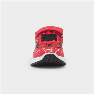 Kids Red Easy Fasten Light Up Trainer