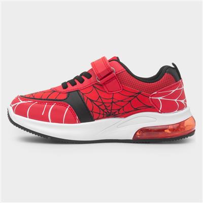 Kids Red Easy Fasten Light Up Trainer