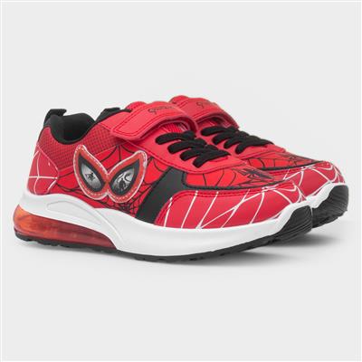 Kids Red Easy Fasten Light Up Trainer