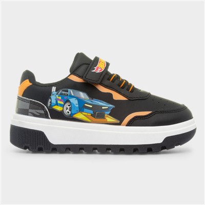 Clin Kids Black Easy Fasten Trainer
