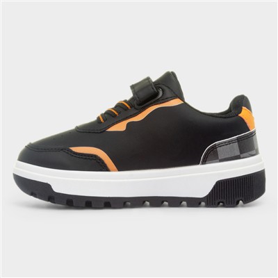 Clin Kids Black Easy Fasten Trainer