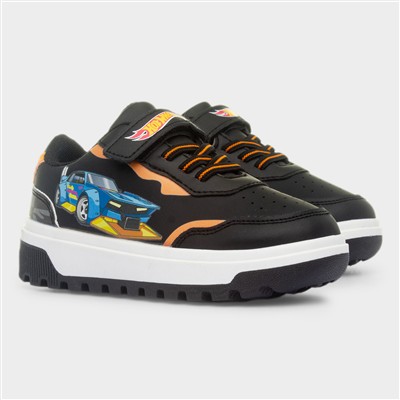 Clin Kids Black Easy Fasten Trainer