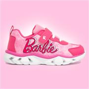 Barbie Kids Pink Light Up Easy Fasten Trainer (Click For Details)