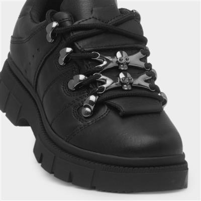 Lil' Rimo Core Kids Black Lace Up Shoe
