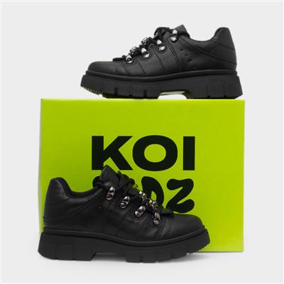 Lil' Rimo Core Kids Black Lace Up Shoe