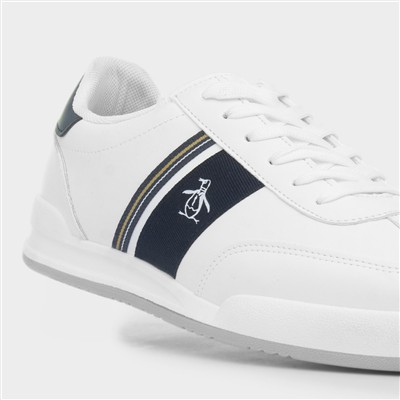 Gaz Mens White Lace Up Trainer