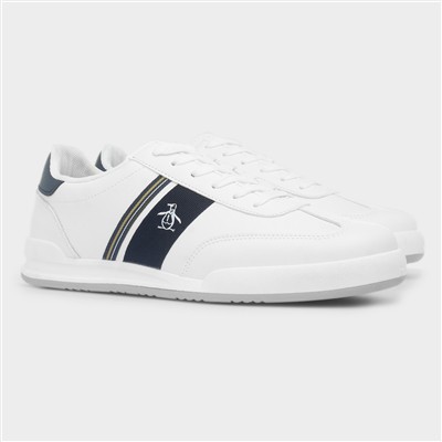 Gaz Mens White Lace Up Trainer