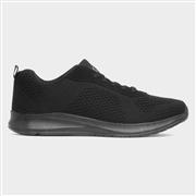 XL Mens Black Lace Up Knitted Trainers (Click For Details)