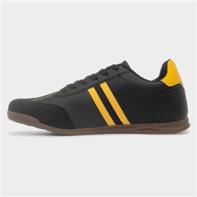Tackle Mens Black Lace Up Trainer