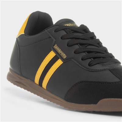Tackle Mens Black Lace Up Trainer