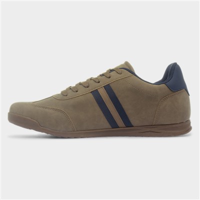 Tackle Mens Taupe Lace Up Trainer