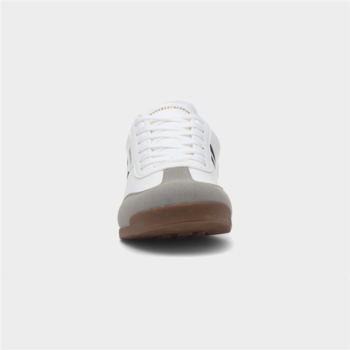 Tackle Mens White Lace Up Trainer
