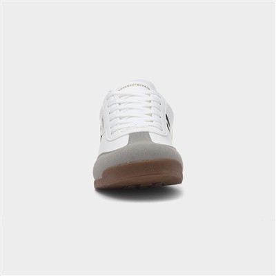 Tackle Mens White Lace Up Trainer