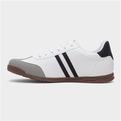 Tackle Mens White Lace Up Trainer