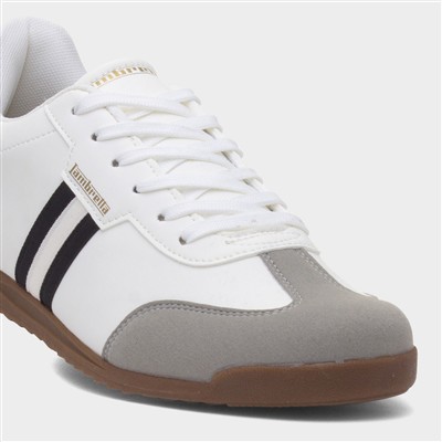 Tackle Mens White Lace Up Trainer