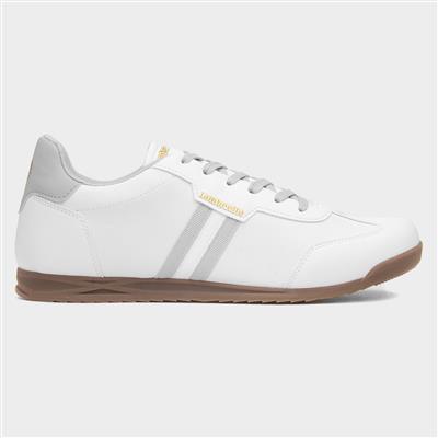 Tackle Mens White Lace Up Trainer
