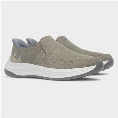 Slip Ins Relaxed Fit Mens Taupe Trainer