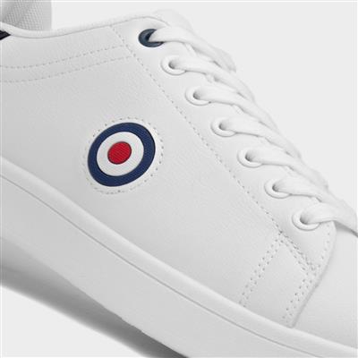 Pinball Mens White Casual Trainer