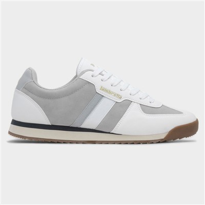 Diego Mens White Lace Up Trainer