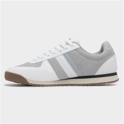 Diego Mens White Lace Up Trainer