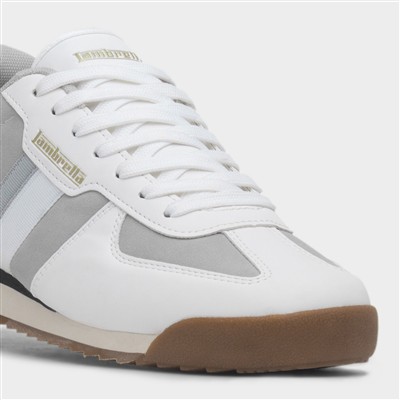 Diego Mens White Lace Up Trainer