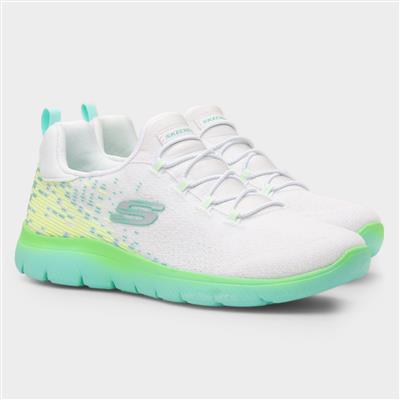 Summits Womens White and Green Trainer