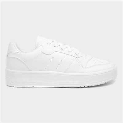 Oslo Womens White Lace Up Trainer