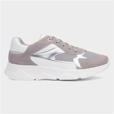 Womens Grey Casual Chunky Trainer