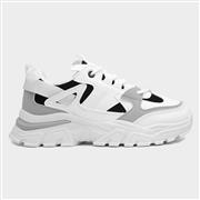 Truffle Oak1 Womens White and Black Chunky Trainer (Click For Details)