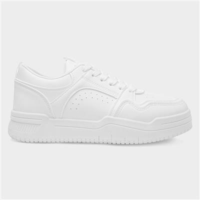 Emily Womens White Lace Up Trainer