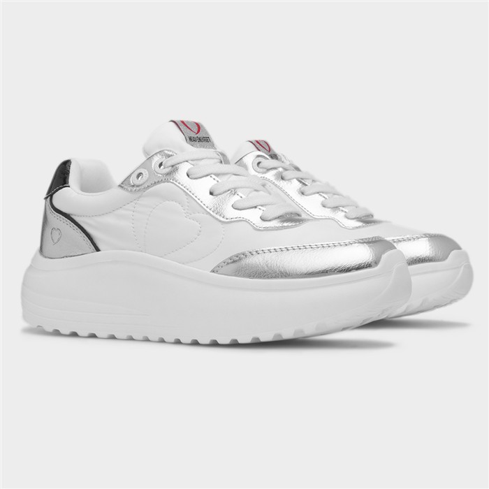 Peace Womens White Chunky Trainer