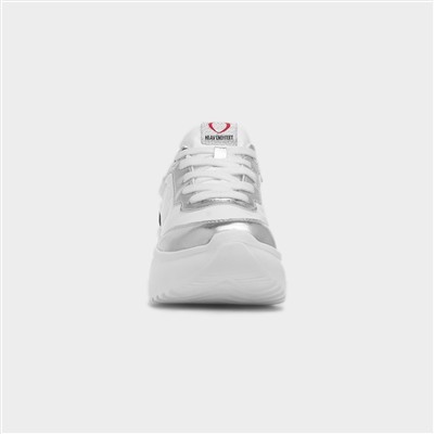 Peace Womens White Chunky Trainer