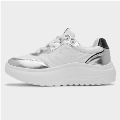Peace Womens White Chunky Trainer