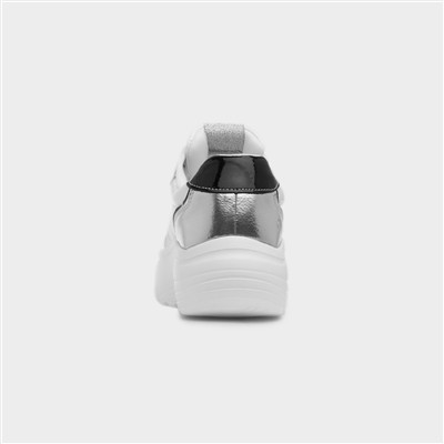 Peace Womens White Chunky Trainer
