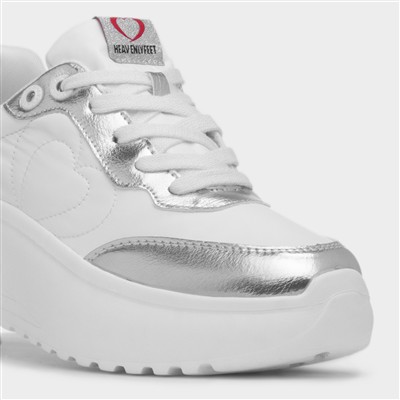 Peace Womens White Chunky Trainer