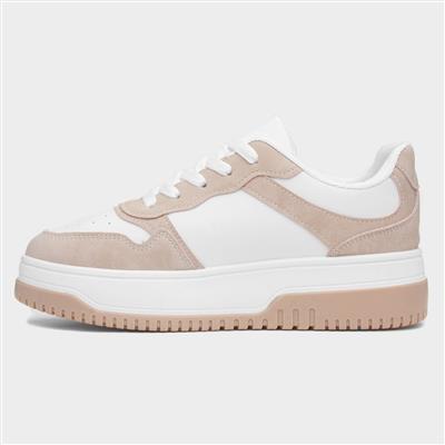 Gemma Womens White & Nude Chunky Trainer